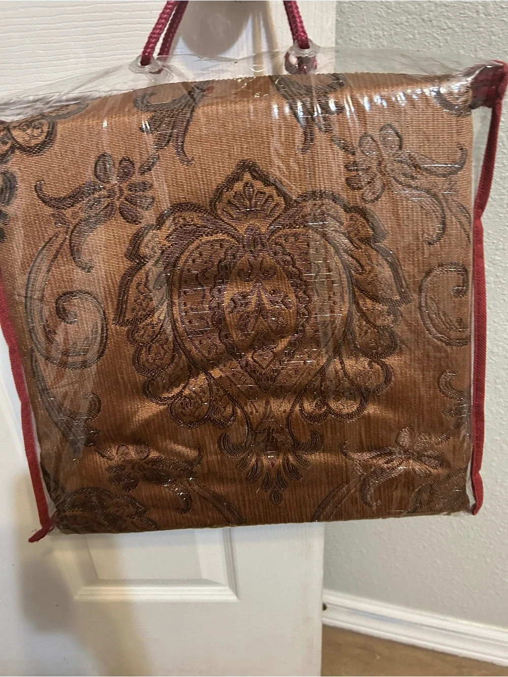 Brown Deluxe 2PCS Window Curtain Panel -  with attached valence 53